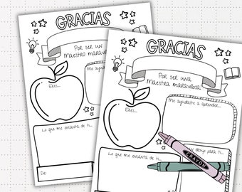 Español Teacher Appreciation Printable | Para mi una maestra maravillosa | Regalo de los estudiantes | Last Minute Appreciation Gift