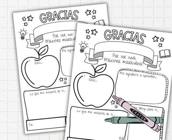 Español Teacher Appreciation Printable | Para mi una maestra maravillosa | Regalo de los estudiantes | Last Minute Appreciation Gift