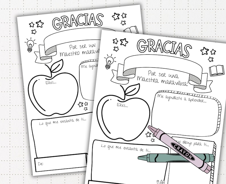 Español Teacher Appreciation Printable | Para mi una maestra maravillosa | Regalo de los estudiantes | Last Minute Appreciation Gift image 1