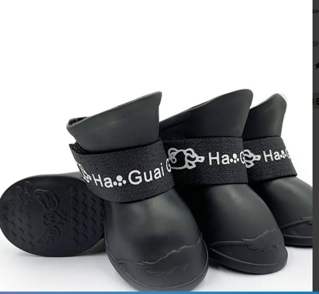 4piece Pet Dog Rain Snow Boots, Rubber Waterproof Boots Antislip Shoes