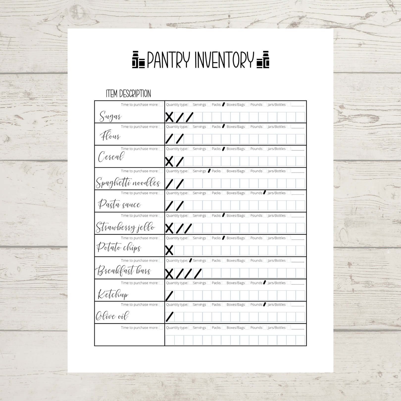 Printable Kitchen Inventory Kit - Etsy