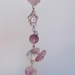 Car Suncatcher Amethyst Sun and Paw Decor, Pet Lovers Gift