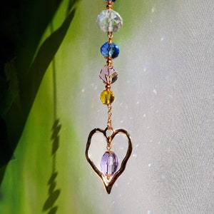 Suncatcher Crystal Window Décor Heart Windowor Car Hanging or Car Gift for Her, Grandmom, Mom