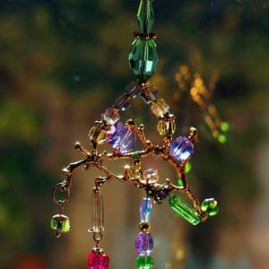 Stunning Crystal Suncatcher Décor, Window Light Catcher Handmade, Long Colorfull  Bohemian Glass Hanging