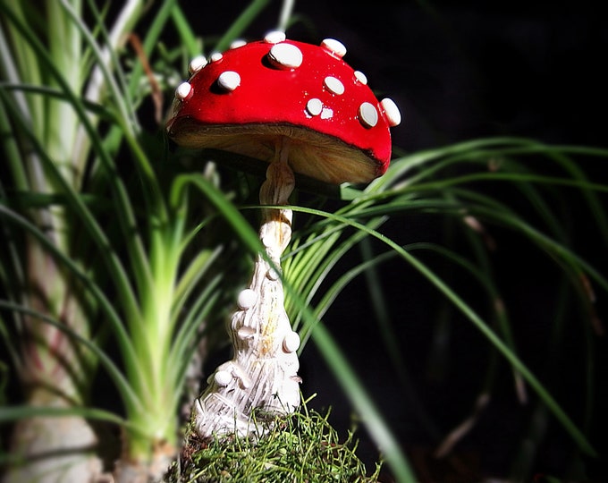 Mushroom Handmade Amanita Plant Decoration Fairy Garden Decor for Nature Lovers