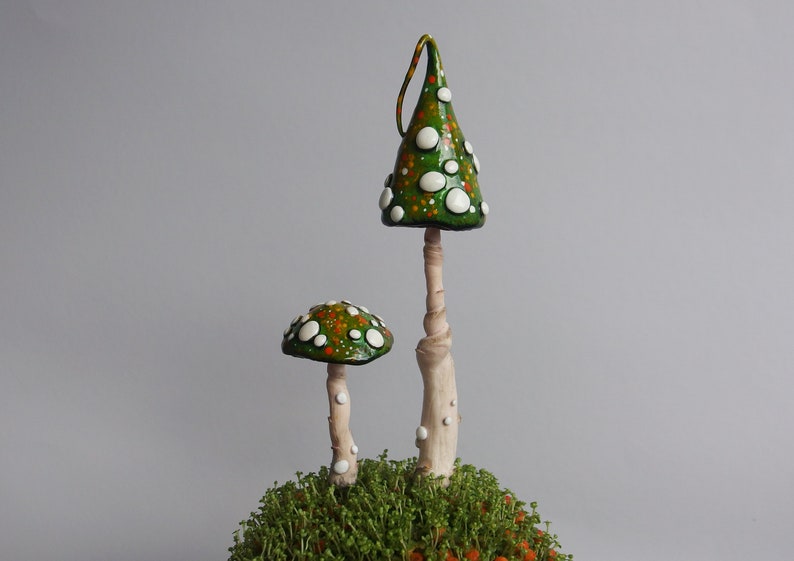 Mushrooms Two Picks Handmade Polymer Sculpted Plant Stakes Garden Decor Pick 2 Buddies zdjęcie 10