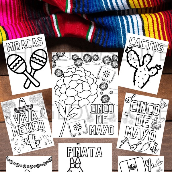 Printable Cinco de Mayo Coloring Pages, Kids Coloring Pages, Cinco de Mayo Coloring Sheets
