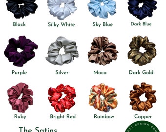 Jumbo Luxury Handmade  Silk Satin & Velvet Scrunchie