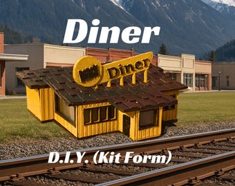 Custom Diner Scale Model Kit - Personalized Sign - T, 1/330, Z, N, 1/144, HO, S & O Scales - Great DIY Gift