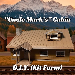 Uncle Mark&#39;s Cabin Kit - Scale Model Cabin w/ Video Instructions - T, 1/330, Z, N, 1/144, HO, S & O Scales - Great Gift!