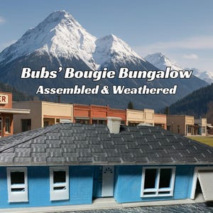 Assembled & Weathered Bubs&#39; Bougie Bungalow -  Model Railroad Cabin | T Scale, Z Scale, N Scale, HO Scale, S Scale, O Scale Diorama