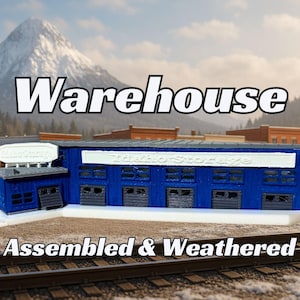 Assembled & Weathered Warehouse -  Model Railroad Cabin | T Scale, Z Scale, N Scale, HO Scale, S Scale, O Scale | Diorama Structure