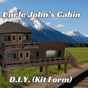 Uncle John&#39;s Cabin Kit - Scale Model w/ Video Instructions - T, 1/330, Z, N, 1/144, HO, S & O Scales - Great Gift