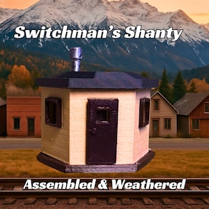 Assembled & Weathered Switchman&#39;s Shanty -  Model Railroad Cabin | T Scale, Z Scale, N Scale, HO Scale, S Scale, O Scale | Diorama Structure