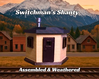 Assembled & Weathered Switchman's Shanty -  Model Railroad Cabin | T Scale, Z Scale, N Scale, HO Scale, S Scale, O Scale | Diorama Structure