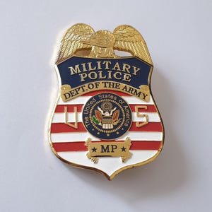 Vintage Military Police badge, Department of the Army badge, Obsolete police badge
