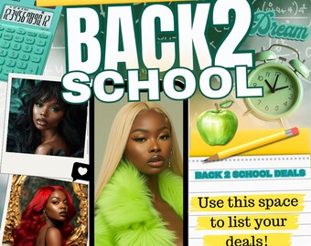 Brochure promotions pour la rentrée scolaire, brochure publicitaire pour la rentrée des classes, brochure publicitaire pour la coiffure, brochure coiffure, tresses, maquillage, cils et ongles