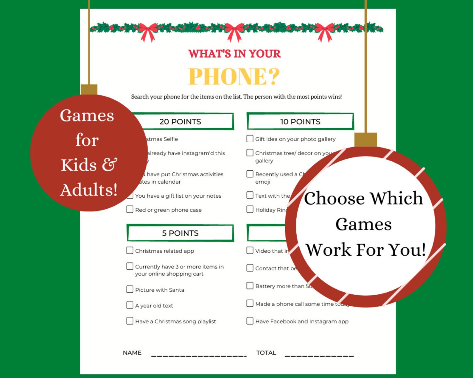 Christmas Party Games Bundle for All Ages Printable - Etsy