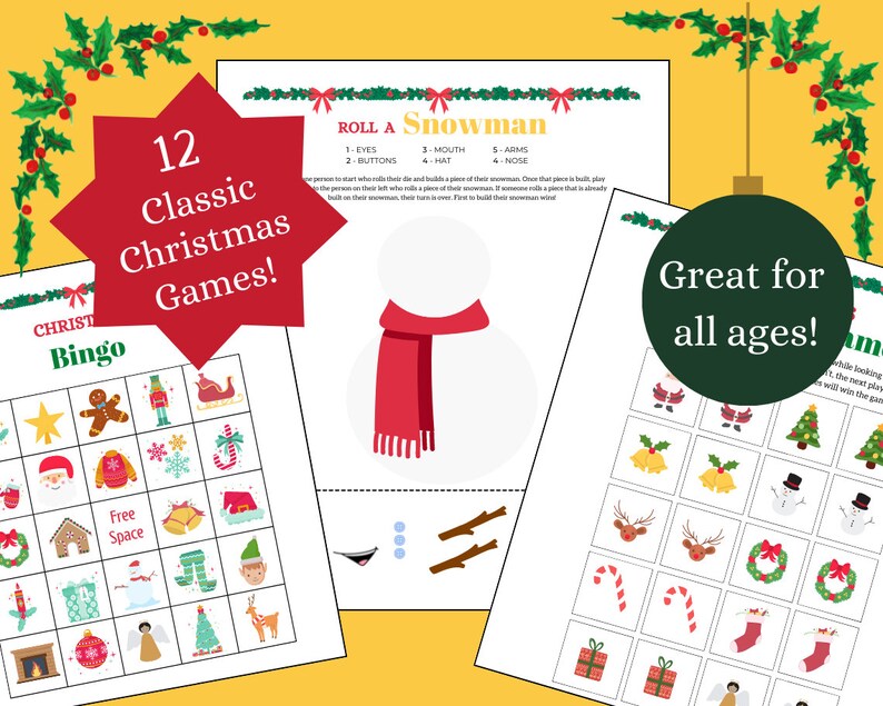 Christmas Party Games Bundle for All Ages Printable - Etsy