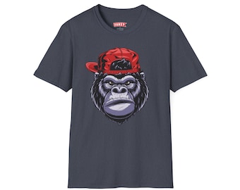 Gorilla Cap T-Shirt Unisex Softstyle T-Shirt Design by FANSY