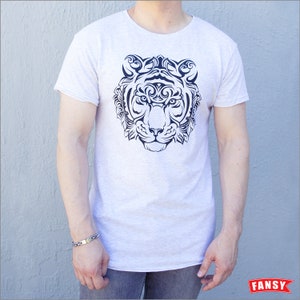 Gothic Tiger Tee: Dark Fantasy Viking Style Shirt