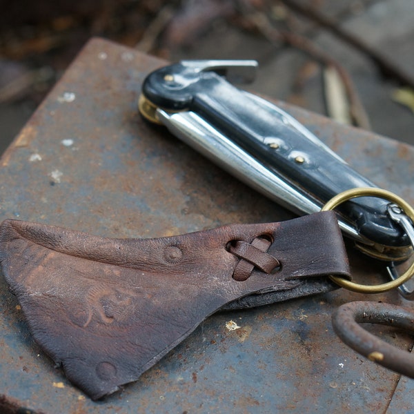 Rustic Kangaroo Tail Leather Key Ring