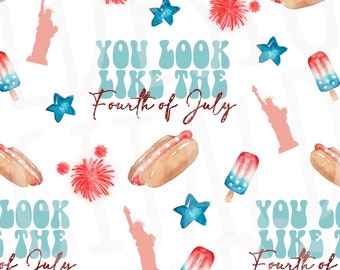 You look like the Fourth of July Seamless fabric digital file download - great for fabric, scrapbook paper, 12 X 12 seamless, etc.