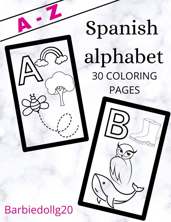Spanish Alphabet Coloring Pages Etsy