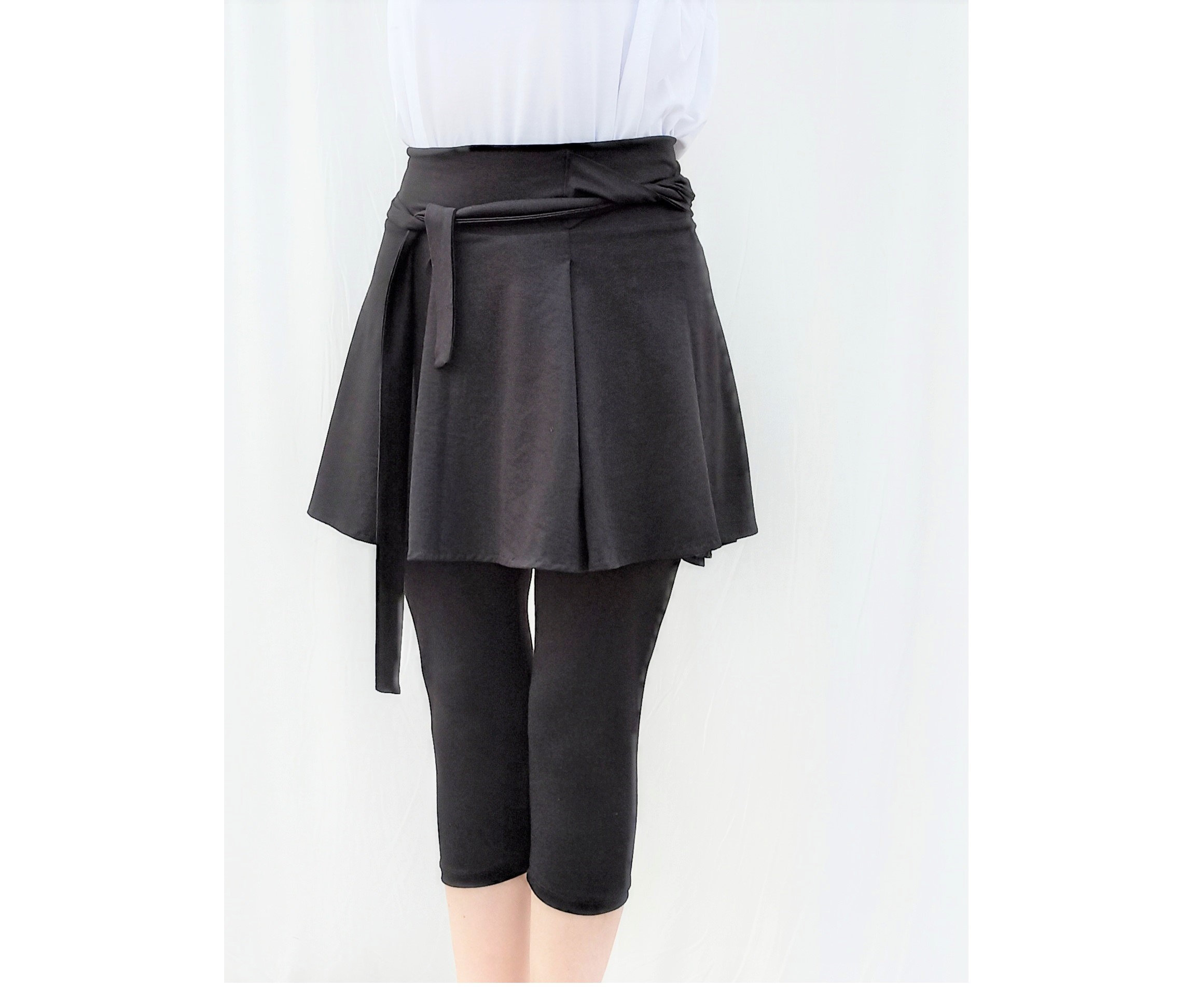 Women's Leggings With a Skirt, Yoga Pants With an Attached Skirt