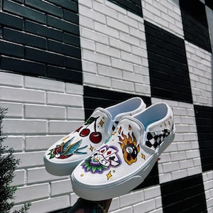 Custom Hand-Painted Vans Slip-On Shoes | Unisex | Personalized Art Sneakers