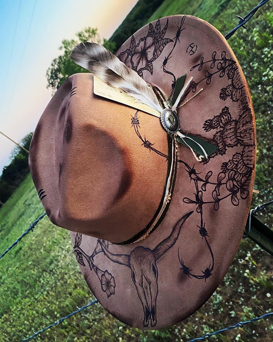 Black Longhorn Men & Women's Cowboy Cowgirl Hat - Western Hats for Wom