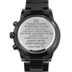 58th Anniversary, 58th Anniversary Gift for Him, 58 Anniversary Gift for Husband, 58th Wedding Anniversary, 58 Year Anniversary, Watch Men