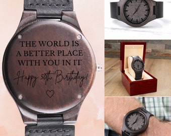 50th Birthday Gift for Him, Gifts for 50th Birthday, 50th Birthday for Him, 50th Birthday Gifts for Guys Men, 50 Year Engraved Watch