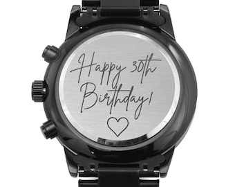30th Birthday Gift for Him, Gifts for 30th Birthday, 30th Birthday for Him, 30th Birthday Gifts for Guys Men, 30 Year Engraved Watch
