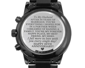 Chic 50th Anniversary Gifts for Husband, 50 Year Anniversary Gift for HIm, 50 Years of Marriage, Golden Wedding Anniversary Gifts, Golden
