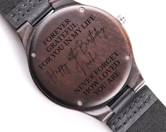 40th Birthday Gift for Him, Personalized Engraved Watch, Wooden Watch for Men, Unique 40th Gift, Custom Gift for Husband, Luxury Mens Watch