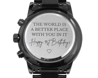 91st Birthday Gift for Him, Gifts for 91st Birthday, 91st Birthday for Him, 91st Birthday Gifts for Guys Men, 91 Elegant Engraved Watch