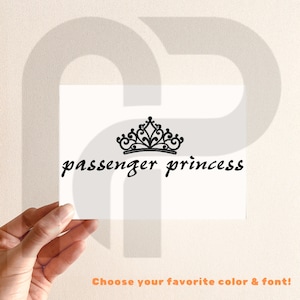 Princesa Passageira - ADESIVO DE VINIL - Cor - Fonte - Feito sob encomenda!