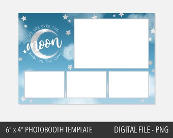 Mond und Sterne Themed Baby Shower Fotobooth Vorlage