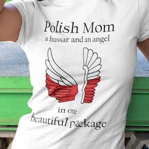 Polish mom T-shirt | Hussar and angel | Koszulka dla mamy | T-shirt for a Polish mom | Husarz i aniol