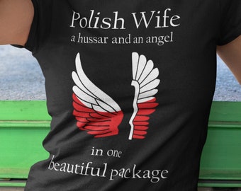 Polish wife T-shirt | Hussar and angel | Koszulka dla zony | T-shirt for a Polish wife | Husarz i aniol