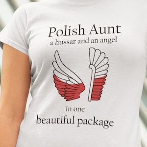 Polish aunt T-shirt | Hussar and angel | Koszulka dla cioci | T-shirt for a Polish aunt | Husarz i aniol