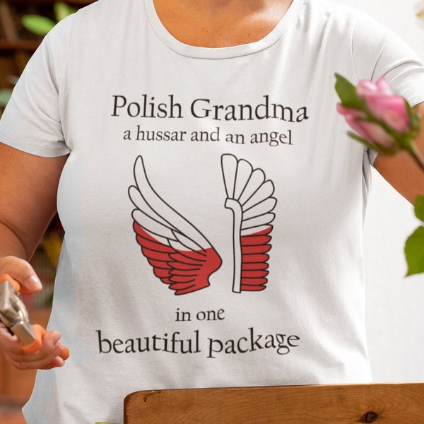 Camiseta abuela polaca / Hussar and angel / Koszulka dla babci / Camiseta para abuela polaca / Husarz i aniol