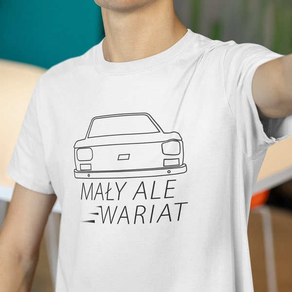 Polish T-shirt | Fiat 126p | Polski Maluch | Polska Koszulka z samochodem | T-shirt for a gearhead | Maly ale wariat