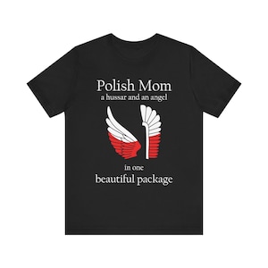 Camiseta de mamá polaca / Hussar y ángel / Koszulka dla mamy / Camiseta para una mamá polaca / Husarz i aniol