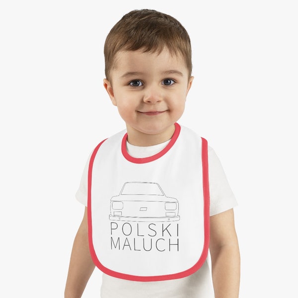 Polish Baby Boy Bib | Fiat 126p | Sliniak dla chlopca | Bib with a funny Polish car picture | Sliniak z samochodem | Polski Maluch