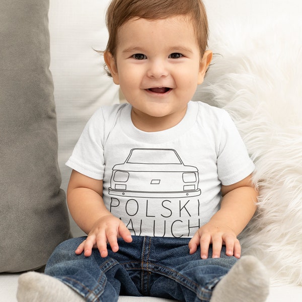 Polish Infant Boy Cotton Tee | Fiat 126p | Koszulka dla chlopca | T-shirt with a funny Polish car  | Koszulka z samochodem | Polski Maluch