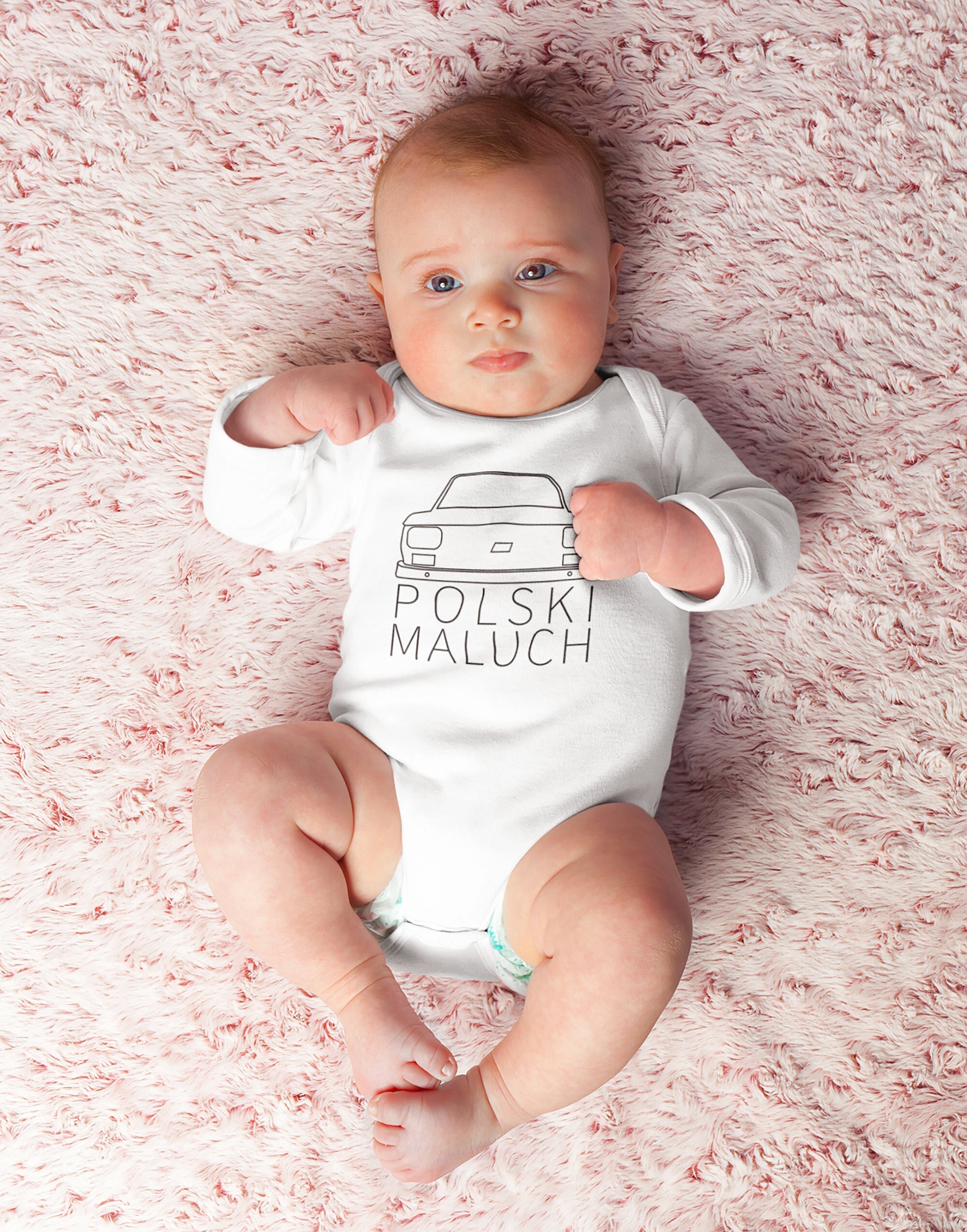 Polish Infant Boy Bodysuit Fiat 126p Body Dla Chlopca Body With a Polish  Car Picture Koszulka Z Samochodem Polski Maluch 