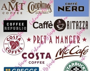 Coffee Shop Logo Bundle, Starbucks, Costa, SVG PNG JPG (Digitaler Download)