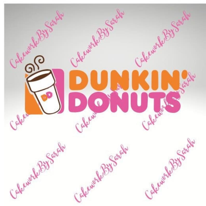 May include: Dunkin' Donuts logo with a pink and orange color scheme. The logo features a stylized cup of coffee with steam rising from it and the words "Dunkin' Donuts" in a bold font.